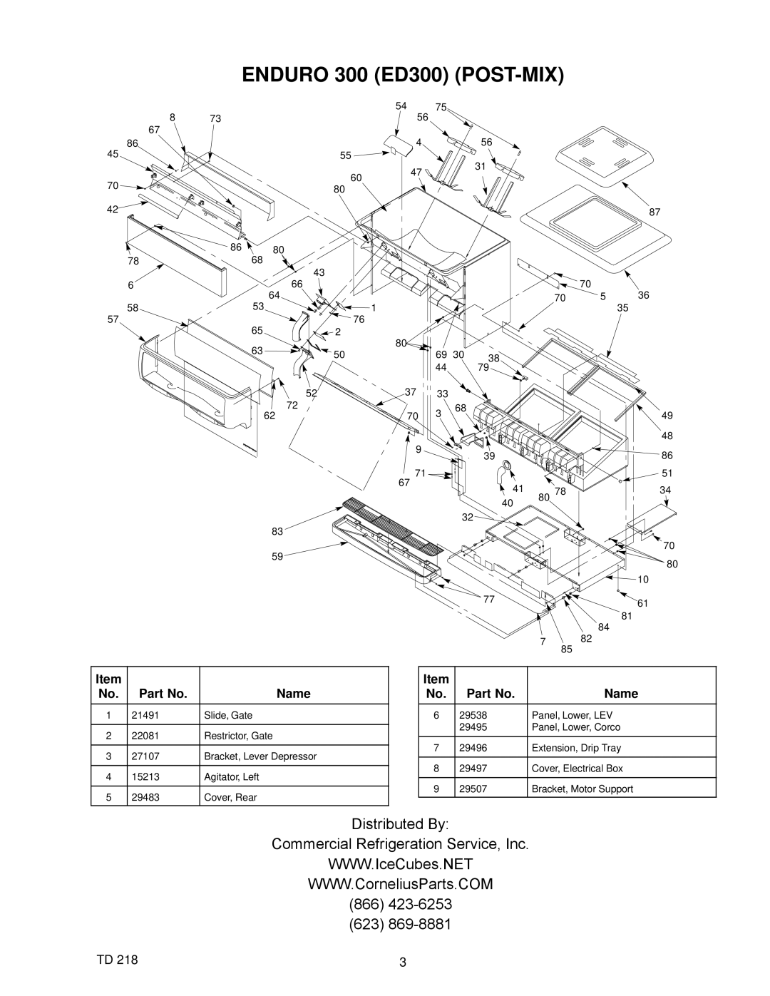 Cornelius ED Series manual Enduro 300 ED300 POST-MIX 