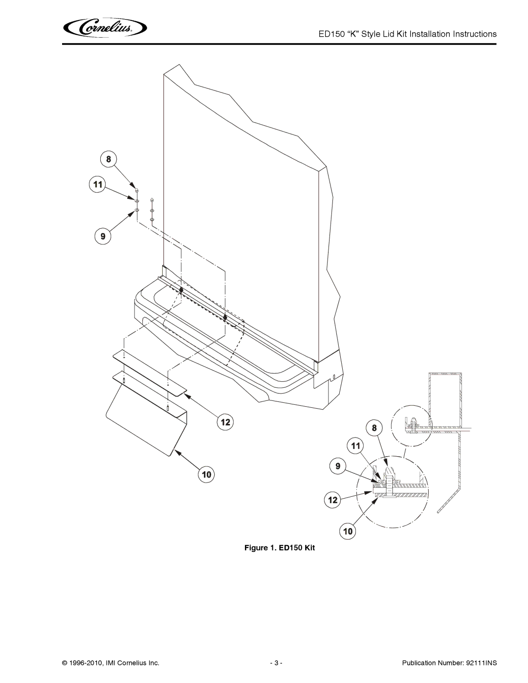 Cornelius installation instructions ED150 Kit 