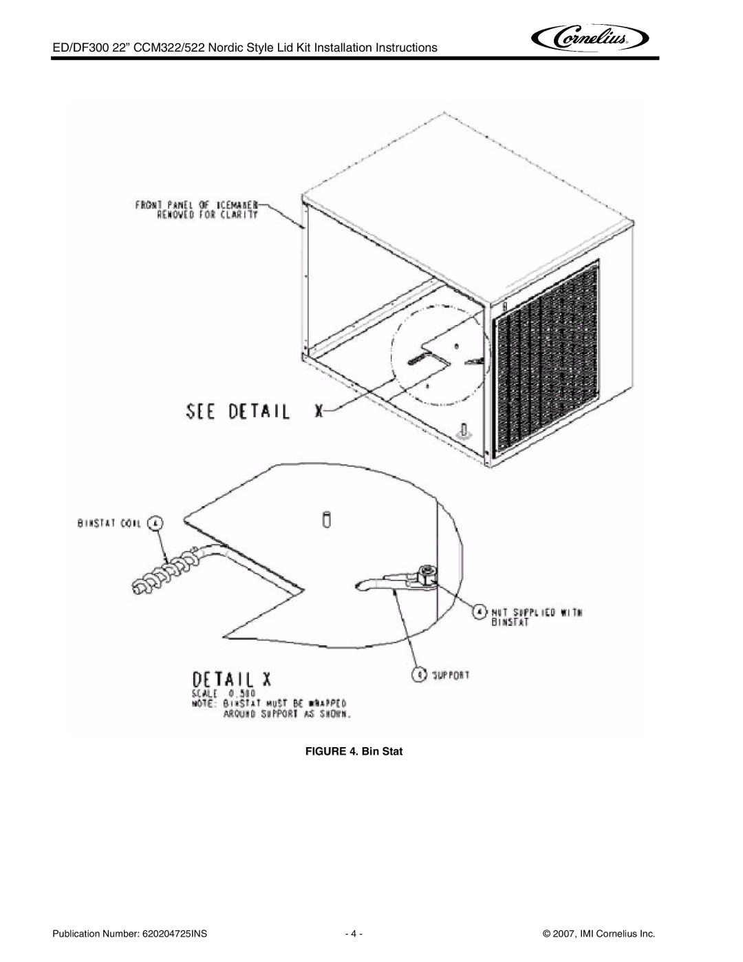 Cornelius ED/DF300, CCM322/522 installation instructions Bin Stat 