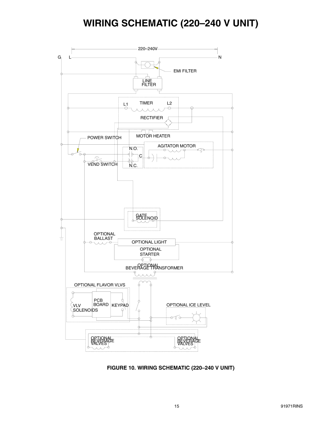 Cornelius ENDURO-150 installation manual Wiring Schematic 220-240 V Unit 