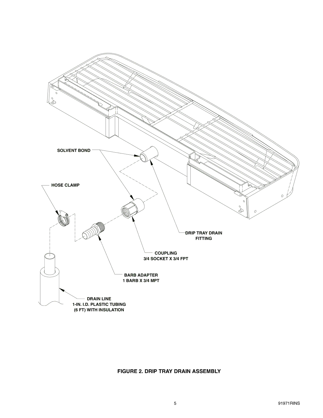 Cornelius ENDURO-150 installation manual Drip Tray Drain Assembly 