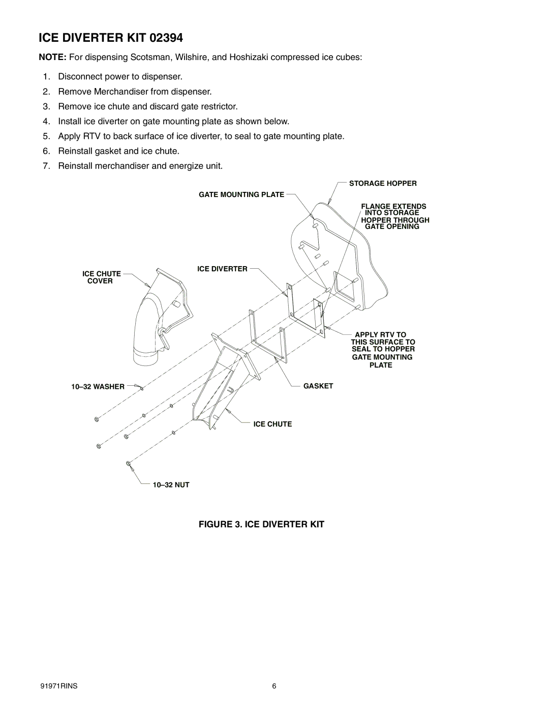 Cornelius ENDURO-150 installation manual ICE Diverter KIT 