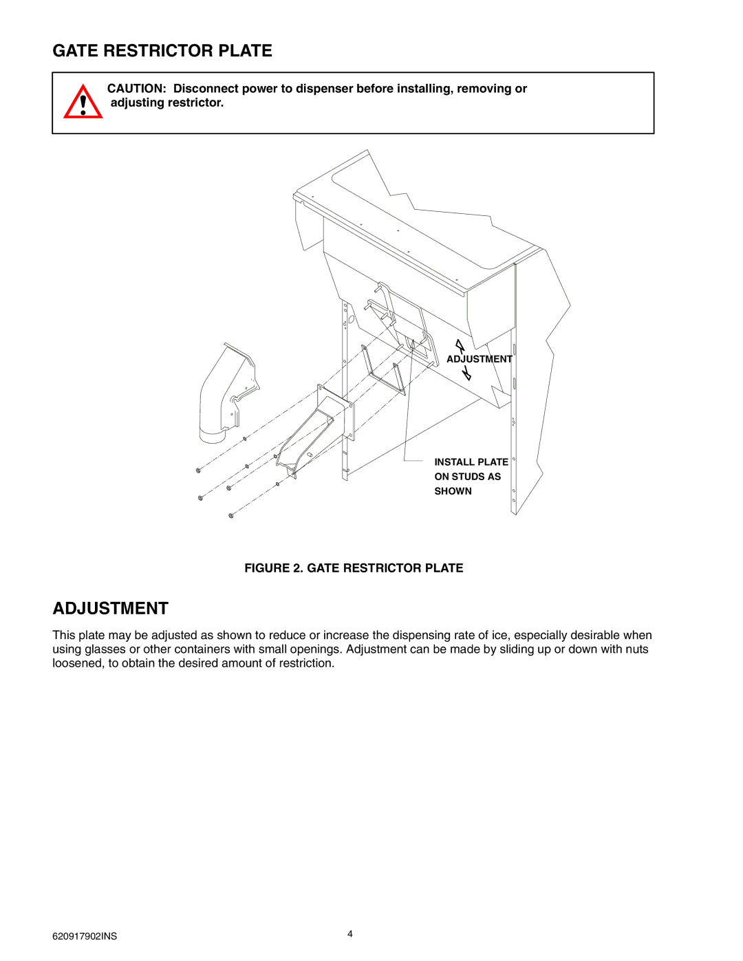 Cornelius ENDURO-175 installation manual Gate Restrictor Plate 