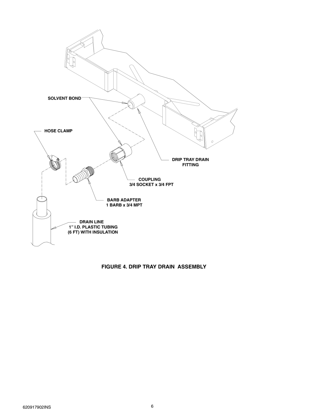 Cornelius ENDURO-175 installation manual Drip Tray Drain Assembly 