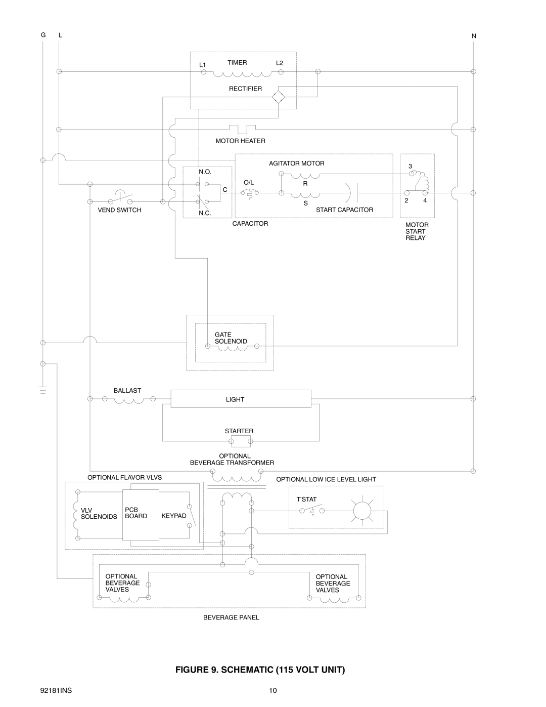 Cornelius Enduro-200/250 installation manual Schematic 115 Volt Unit 