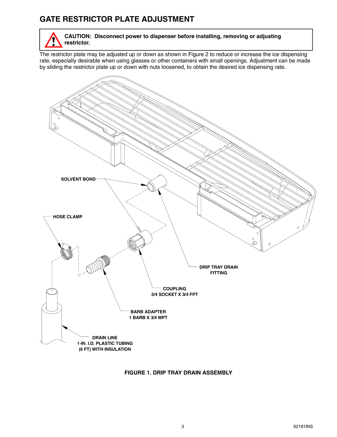 Cornelius Enduro-200/250 installation manual Gate Restrictor Plate Adjustment 