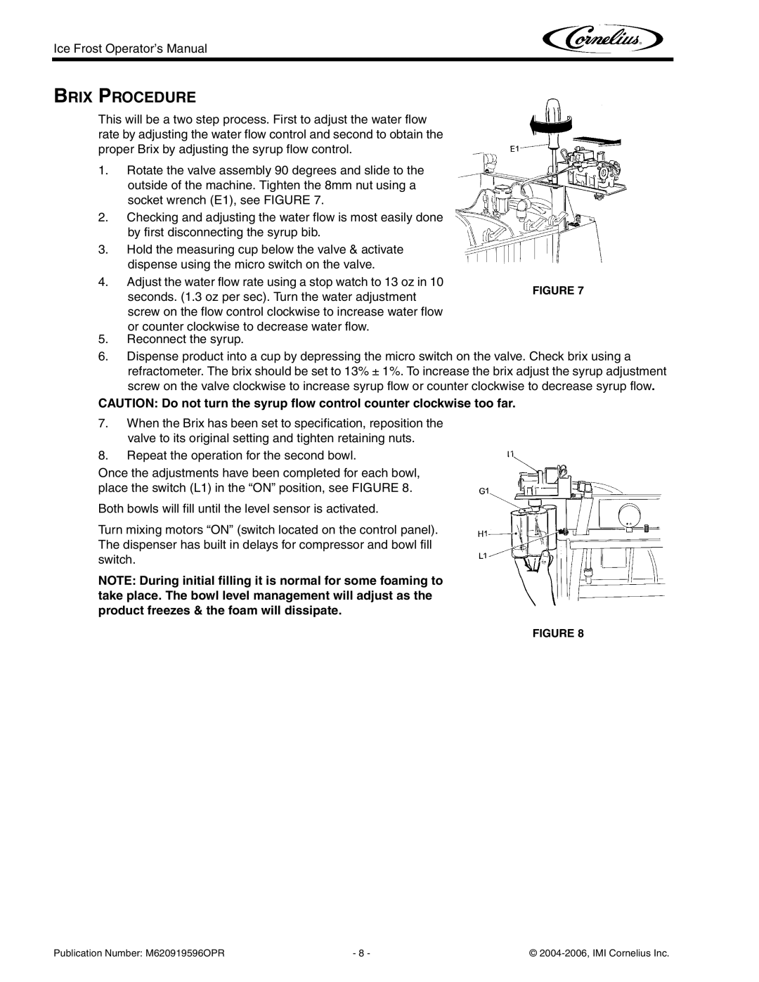 Cornelius ICE FROST manual Brix Procedure 