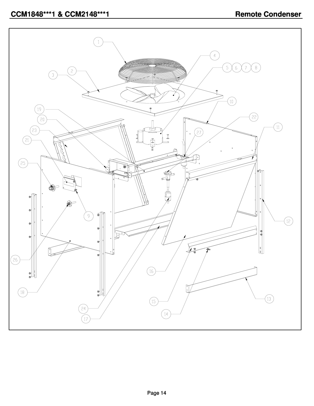 Cornelius ICE0320, ICE0520 manual Remote Condenser, CCM1848***1 & CCM2148***1 