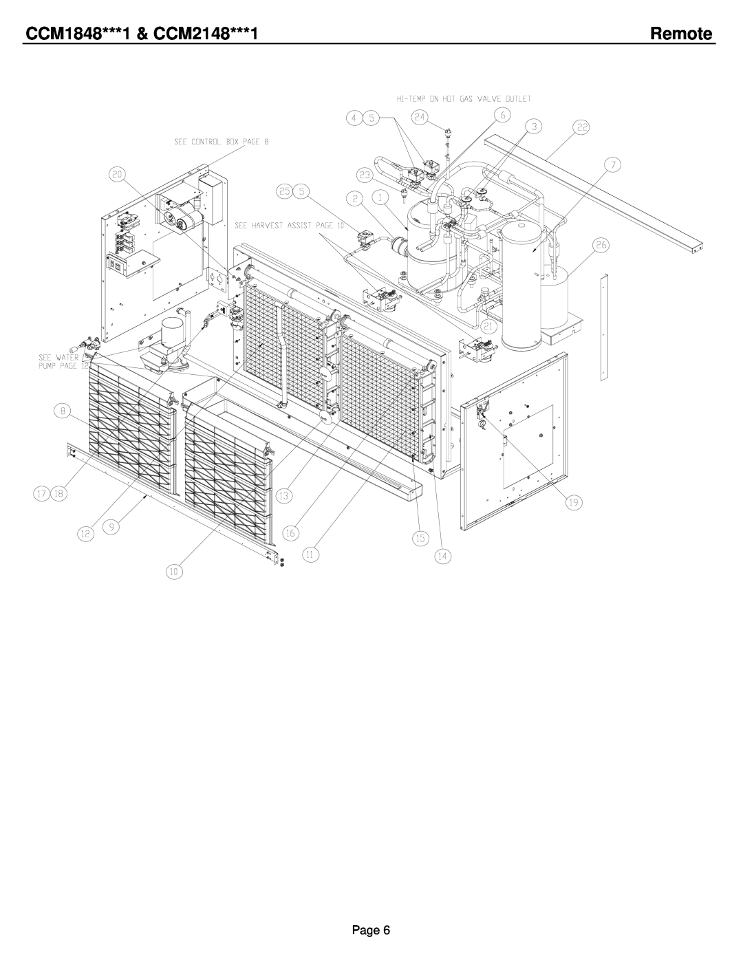 Cornelius ICE0320, ICE0520 manual Remote, CCM1848***1 & CCM2148***1, Page 