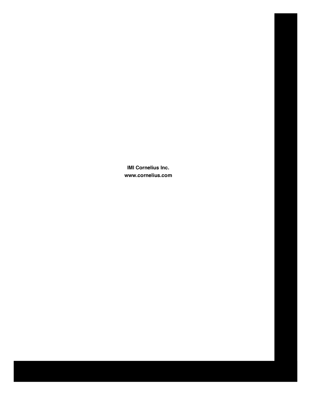 Cornelius IMD Series installation manual IMI Cornelius Inc 