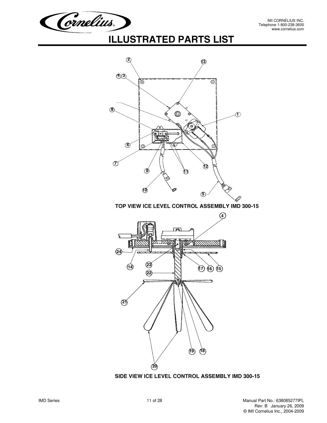 Cornelius IMD300-15, IMD600-30, IMD300-30, IMD600-90 manual Illustrated Parts List 