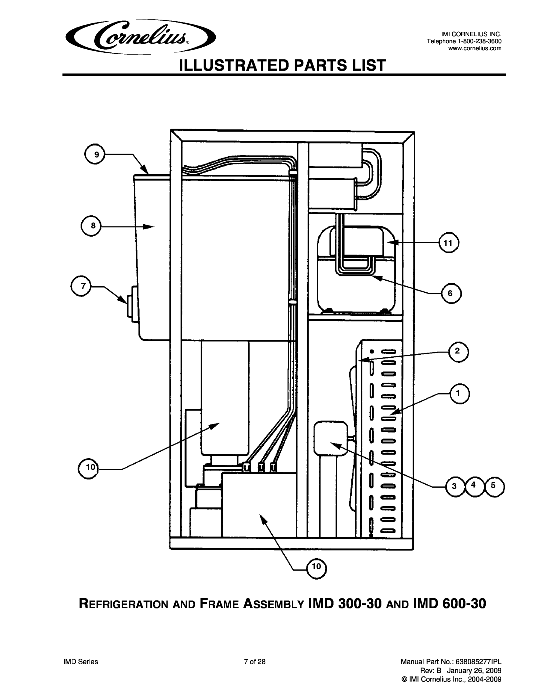 Cornelius IMD300-15, IMD600-30, IMD300-30, IMD600-90 manual Illustrated Parts List 