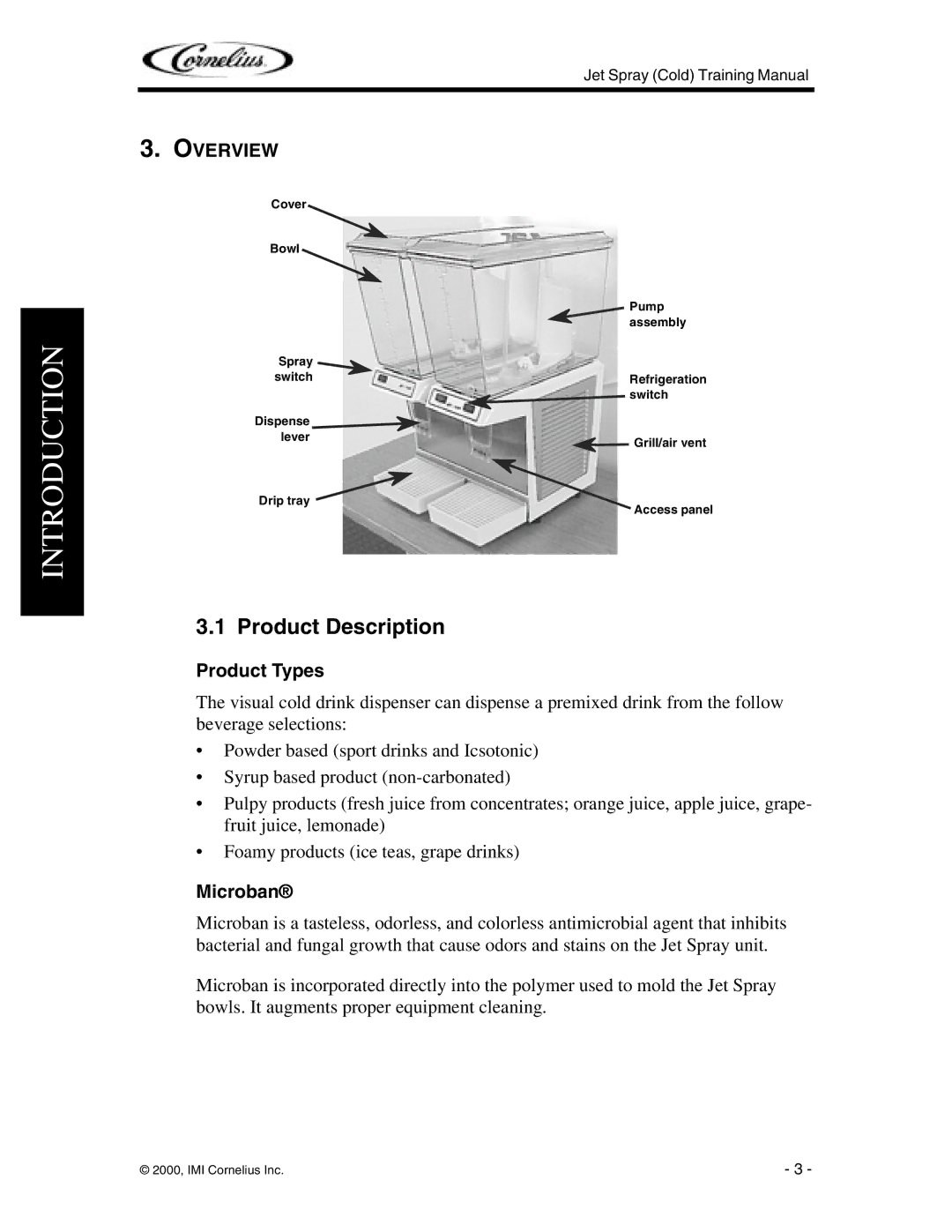 Cornelius J15, JT20, JS7, EJ1, JT30 manual Product Description, Overview 