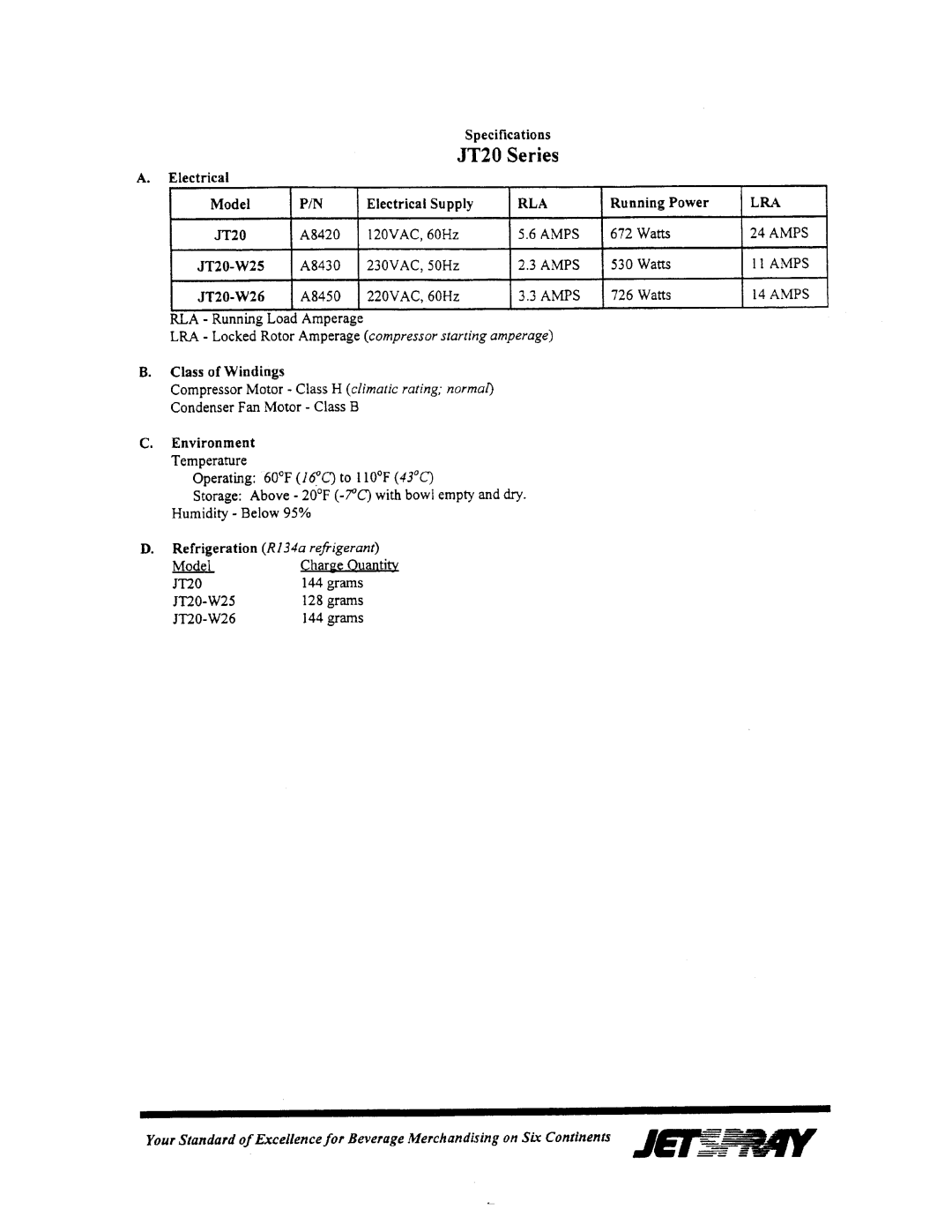 Cornelius JT20-W25, JT20-Japan, JT20-W26 manual 