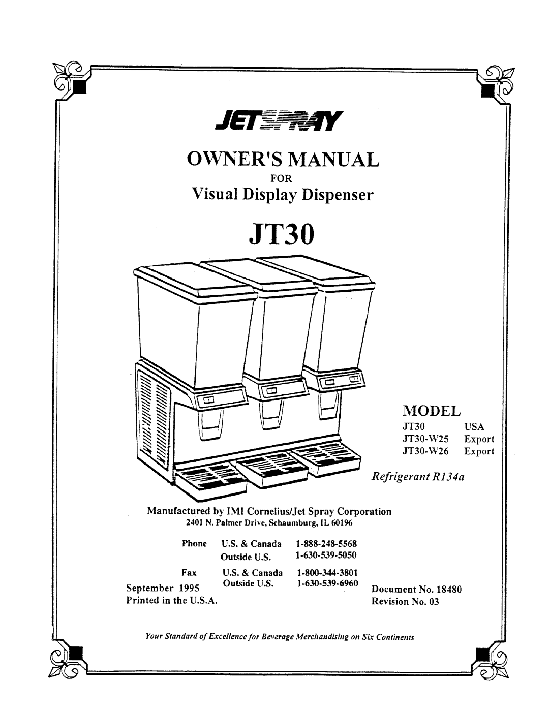 Cornelius JT30-W25, JT30-W26 manual 