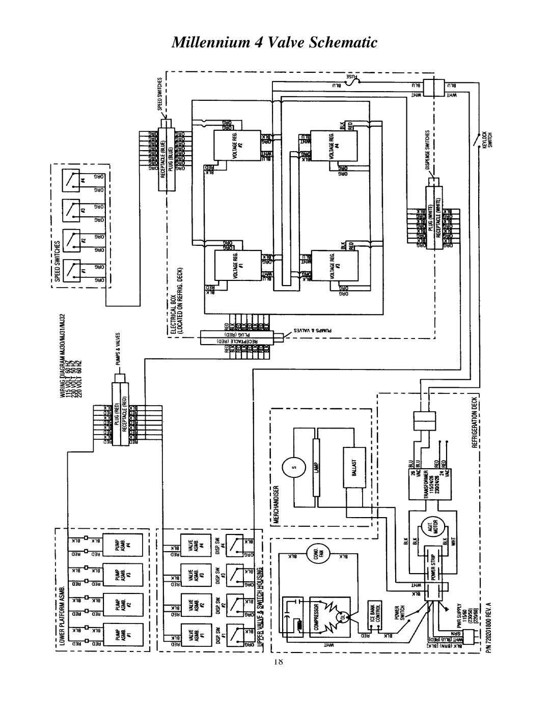 Cornelius MJ32-4 PC, MJ32-4 PB, MJ30-4 PB, MJ30-4 PC, MJ31-4 PB, MJ31-4 PC service manual Millennium 4 Valve Schematic 