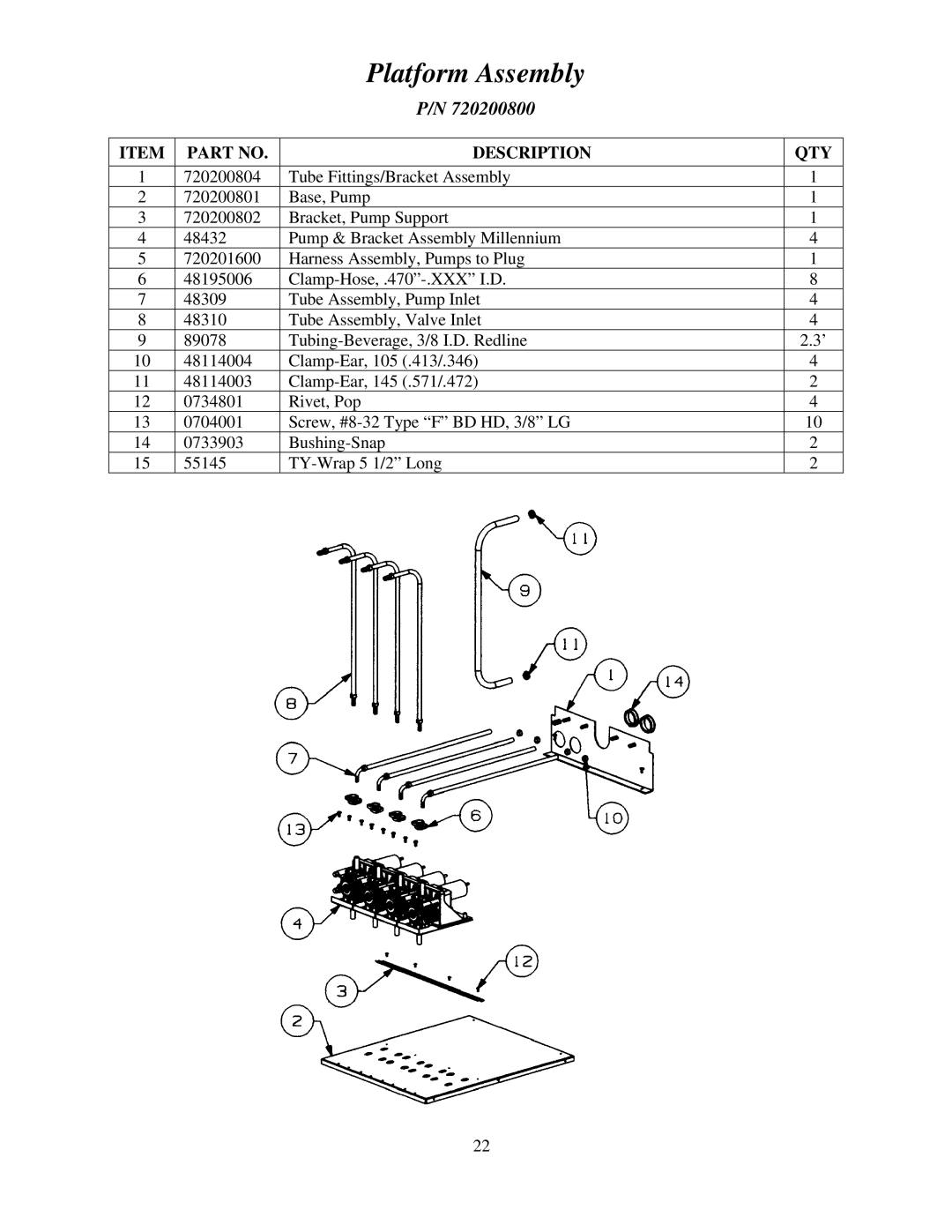 Cornelius MJ31-4 PC, MJ32-4 PB, MJ32-4 PC, MJ30-4 PB, MJ30-4 PC, MJ31-4 PB service manual Platform Assembly 