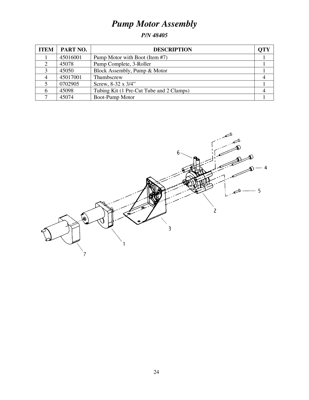 Cornelius MJ32-4 PC, MJ32-4 PB, MJ30-4 PB, MJ30-4 PC, MJ31-4 PB, MJ31-4 PC service manual Pump Motor Assembly 