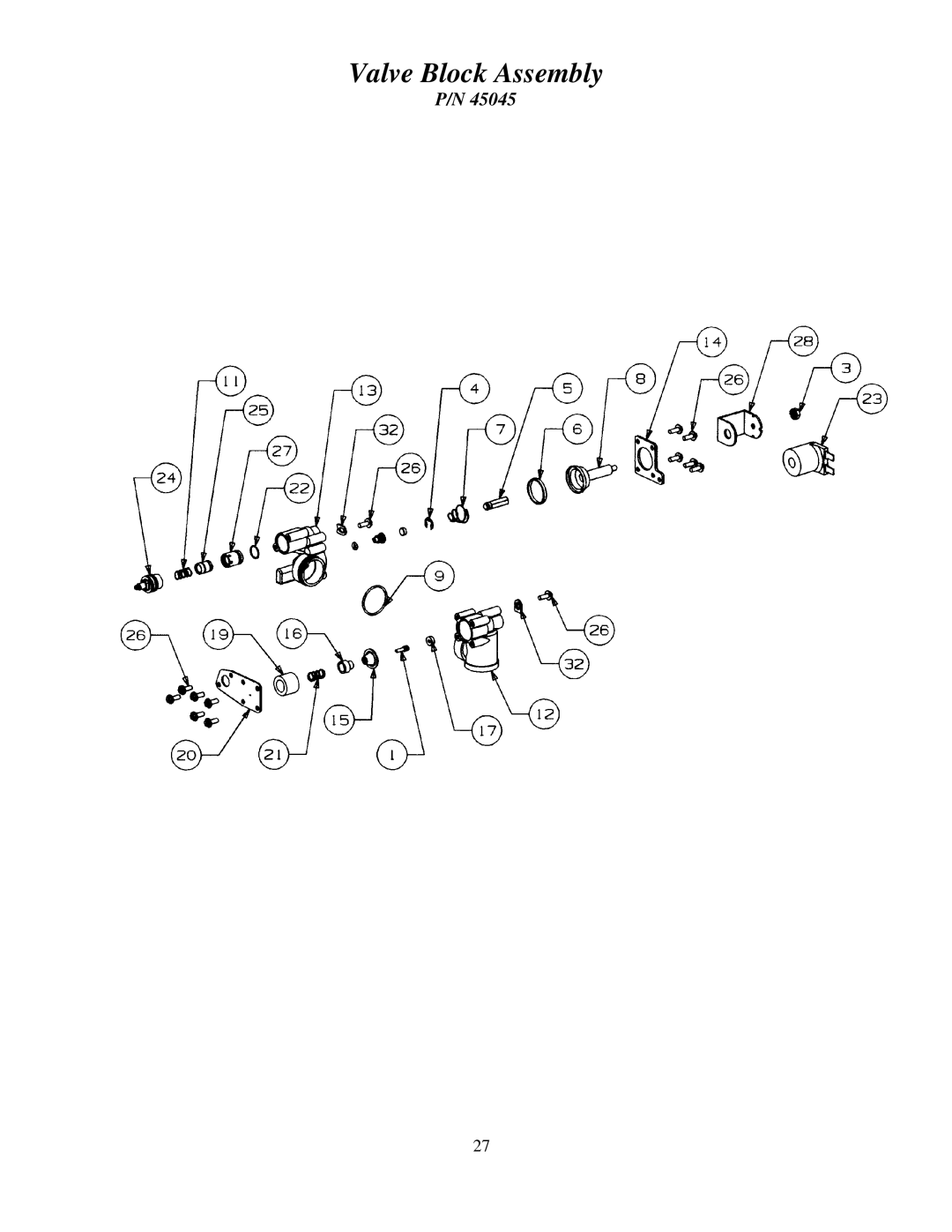 Cornelius MJ31-4 PB, MJ32-4 PB, MJ32-4 PC, MJ30-4 PB, MJ30-4 PC, MJ31-4 PC service manual Valve Block Assembly 