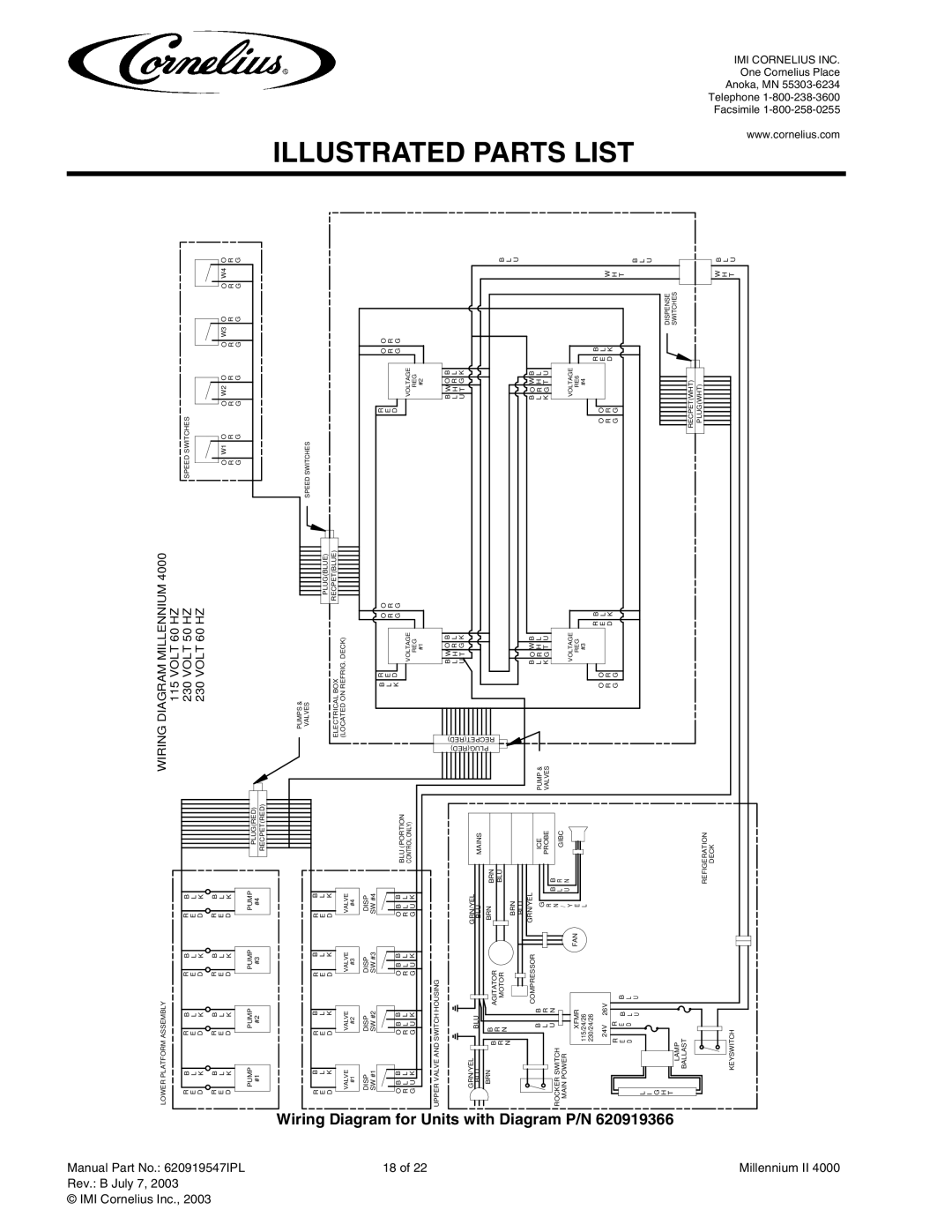 Cornelius MJ31-4 PC, MJ32-4 PB, MJ32-4 PC, MJ30-4 PB, MJ30-4 PC, MJ31-4 PB service manual Wiring 