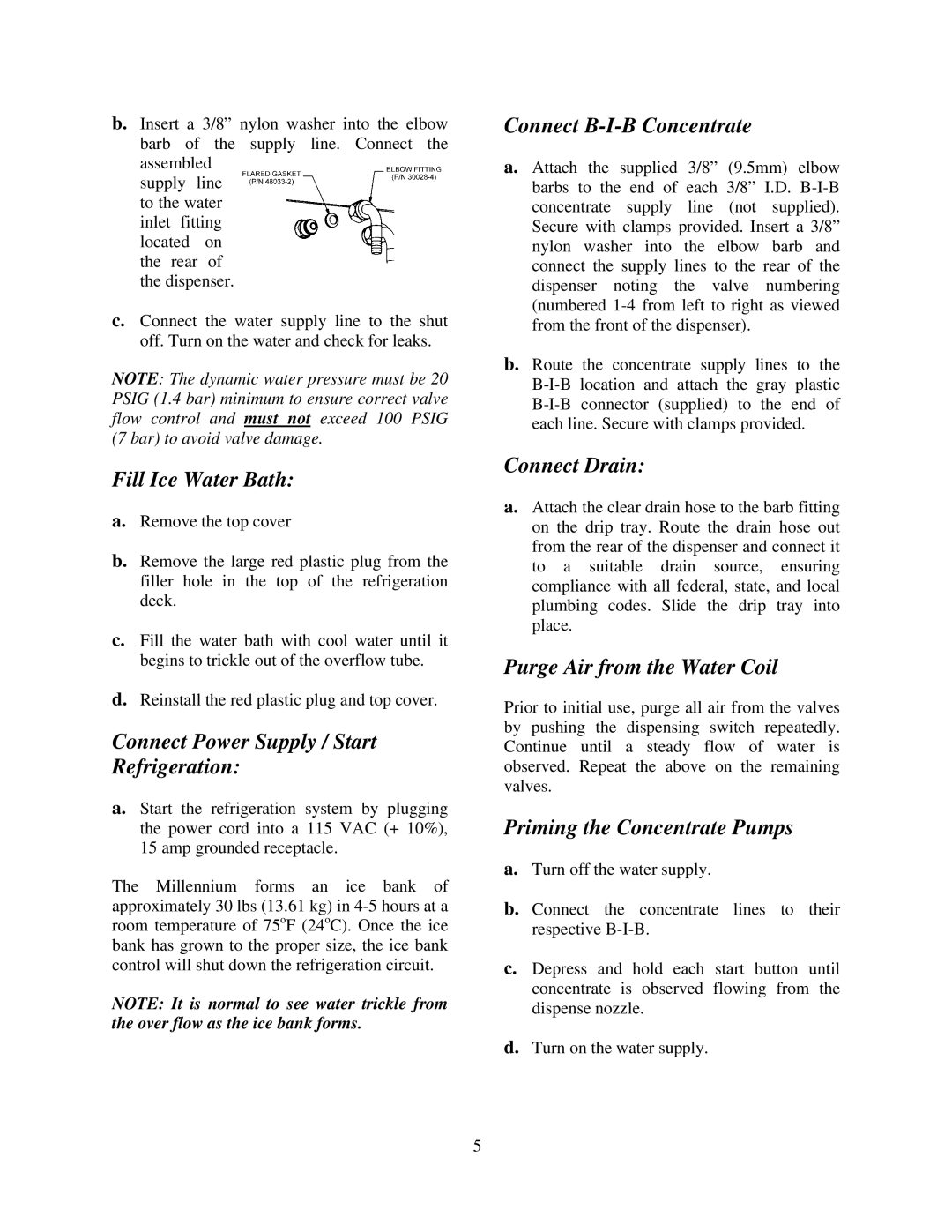 Cornelius MJ32-4 PB, MJ32-4 PC, MJ30-4 PB, MJ30-4 PC, MJ31-4 PB, MJ31-4 PC service manual Fill Ice Water Bath 