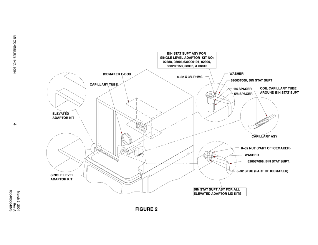 Cornelius P/N 630000413, P/N 620037008, P/N 630900413, P/N 630460064, P/N 630000408 installation instructions Washer 