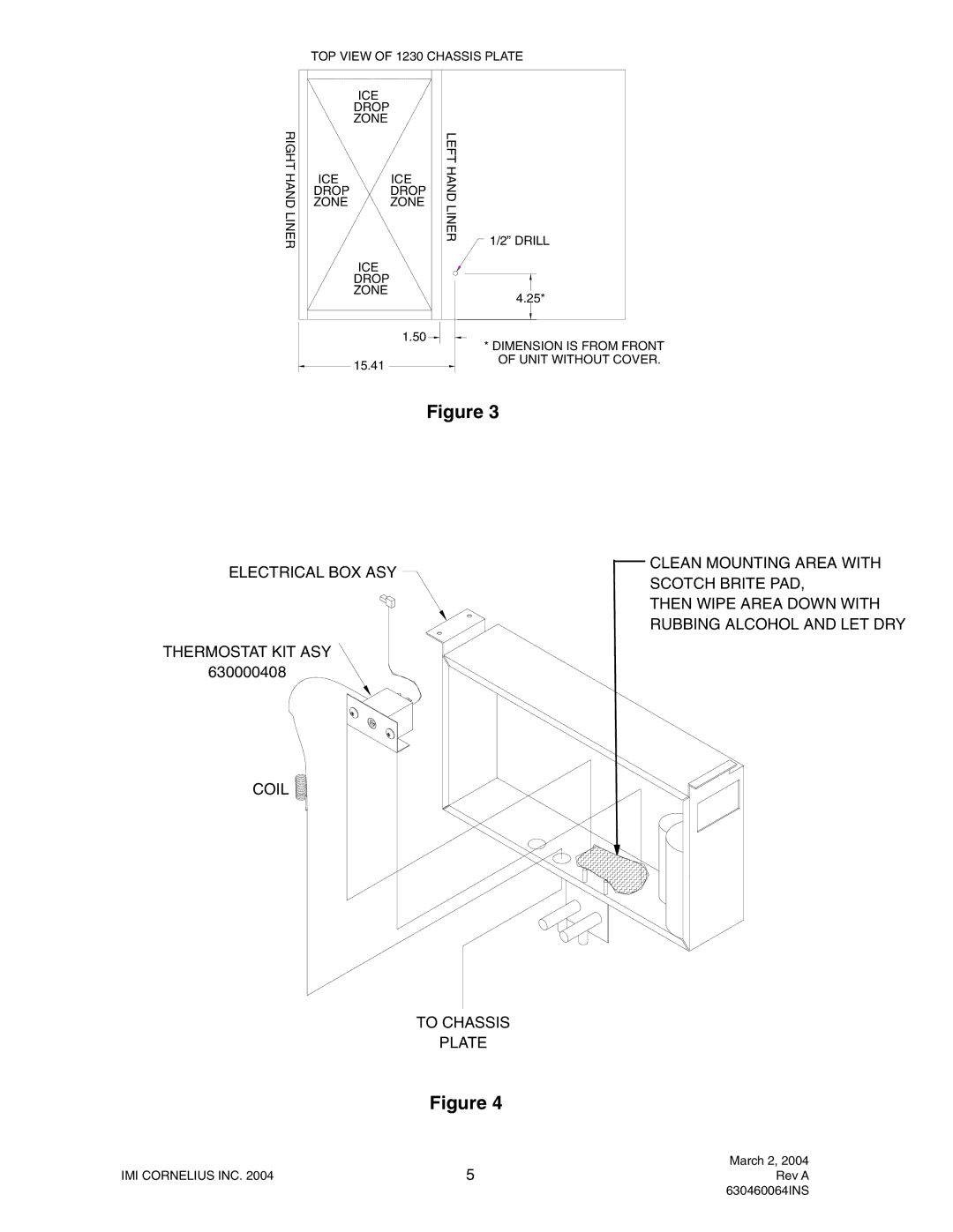 Cornelius P/N 620037008, P/N 630900413, P/N 630460064, P/N 630000408, P/N 630000413 Electrical BOX ASY Thermostat KIT ASY 