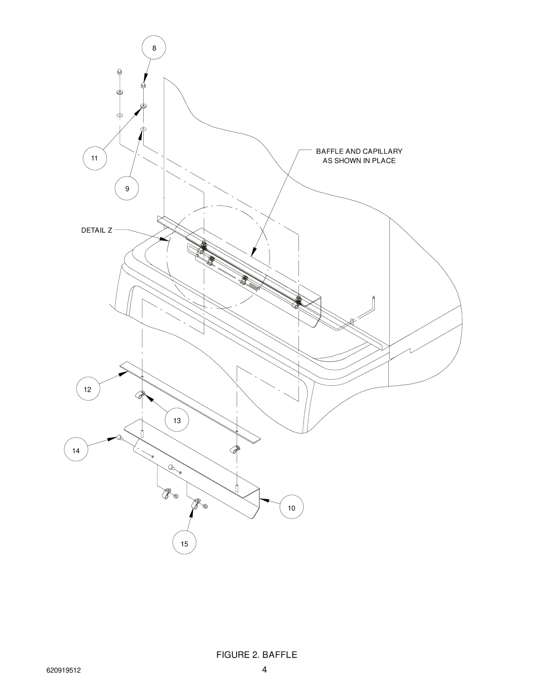 Cornelius P/N 629087916, P/N 620046011, P/N 629087917 installation instructions Baffle 