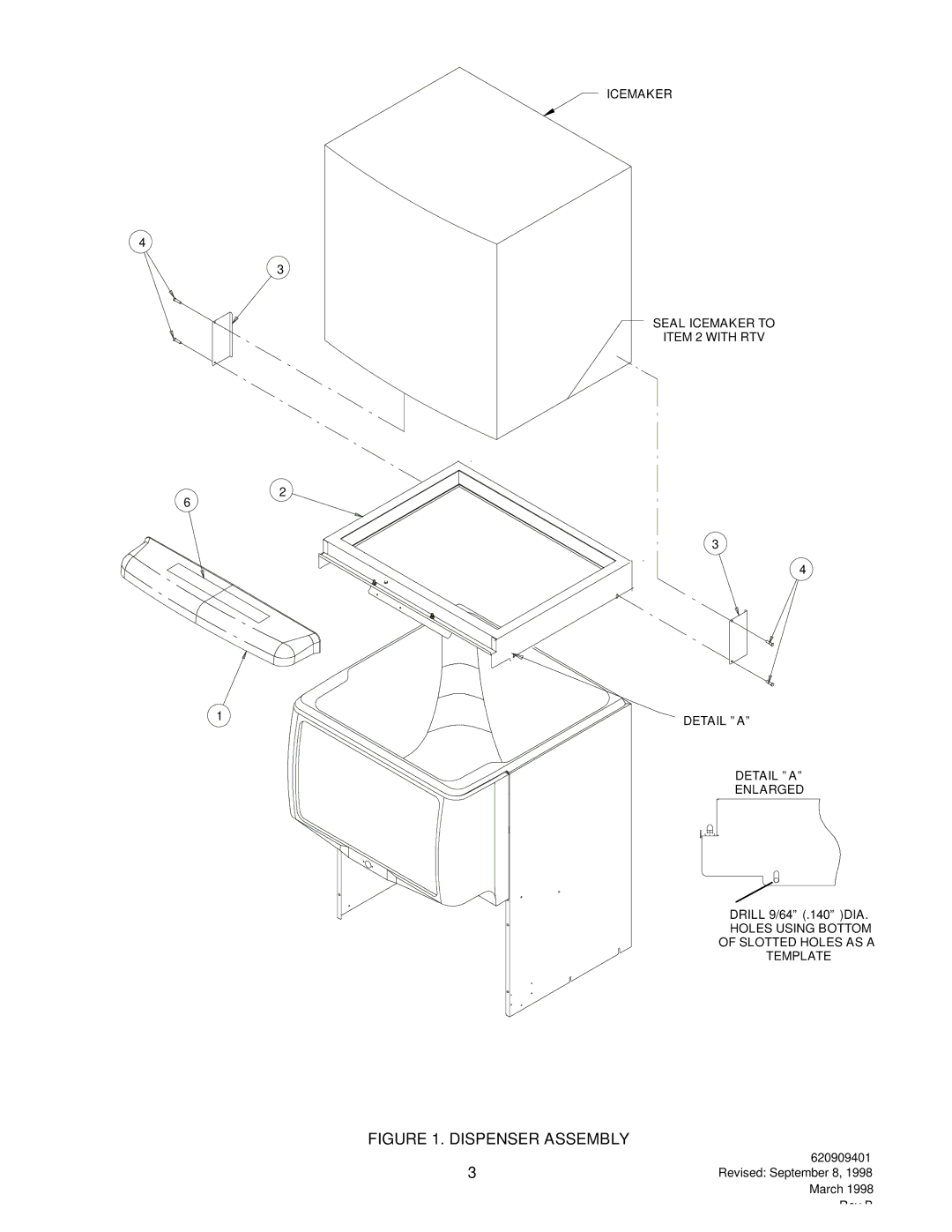 Cornelius P/N 629083204, P/N 629083202 manual Dispenser Assembly 