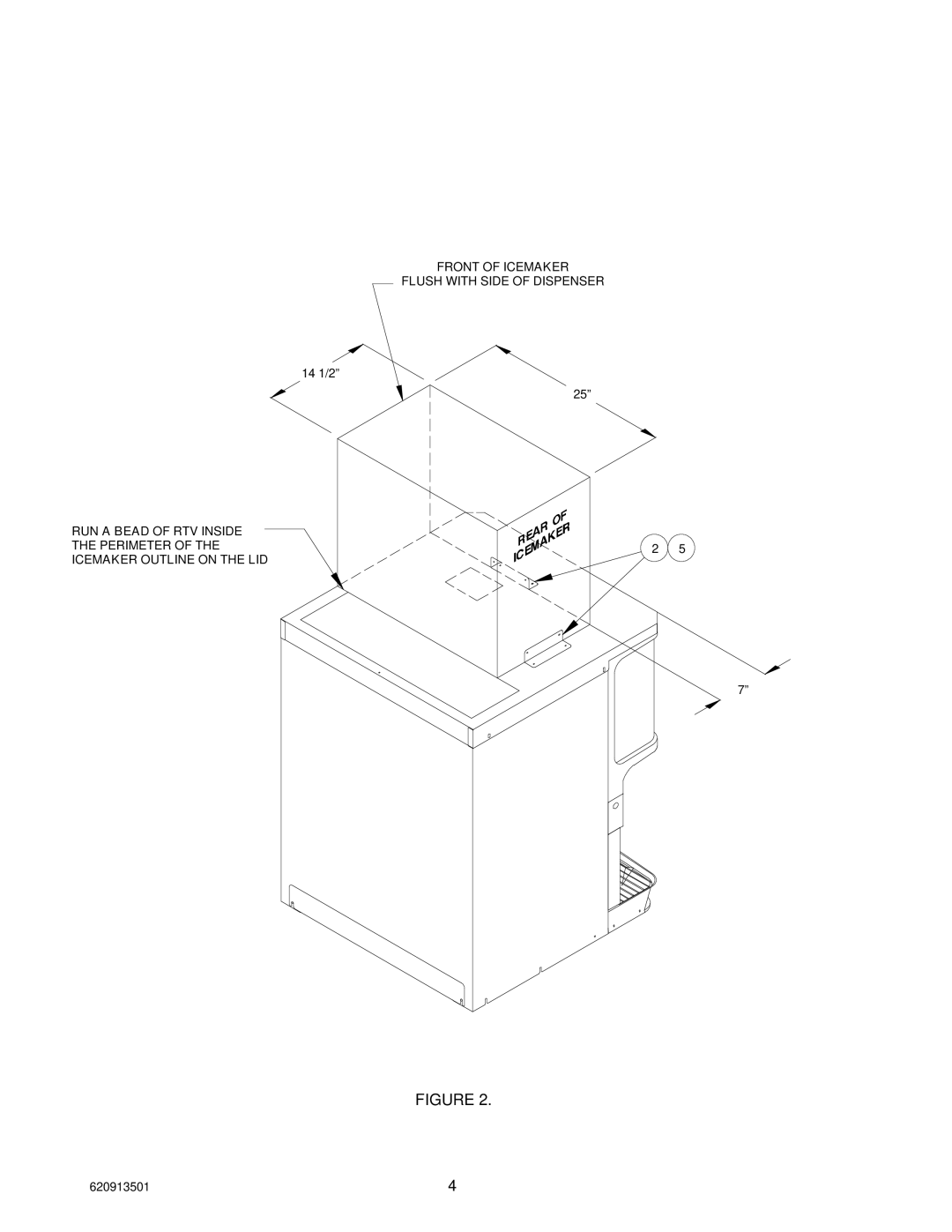 Cornelius P/N 629085001, P/N 620032802 installation instructions 14 1/2 