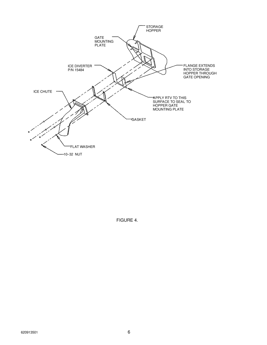 Cornelius P/N 629085001, P/N 620032802 installation instructions 10--32 NUT 