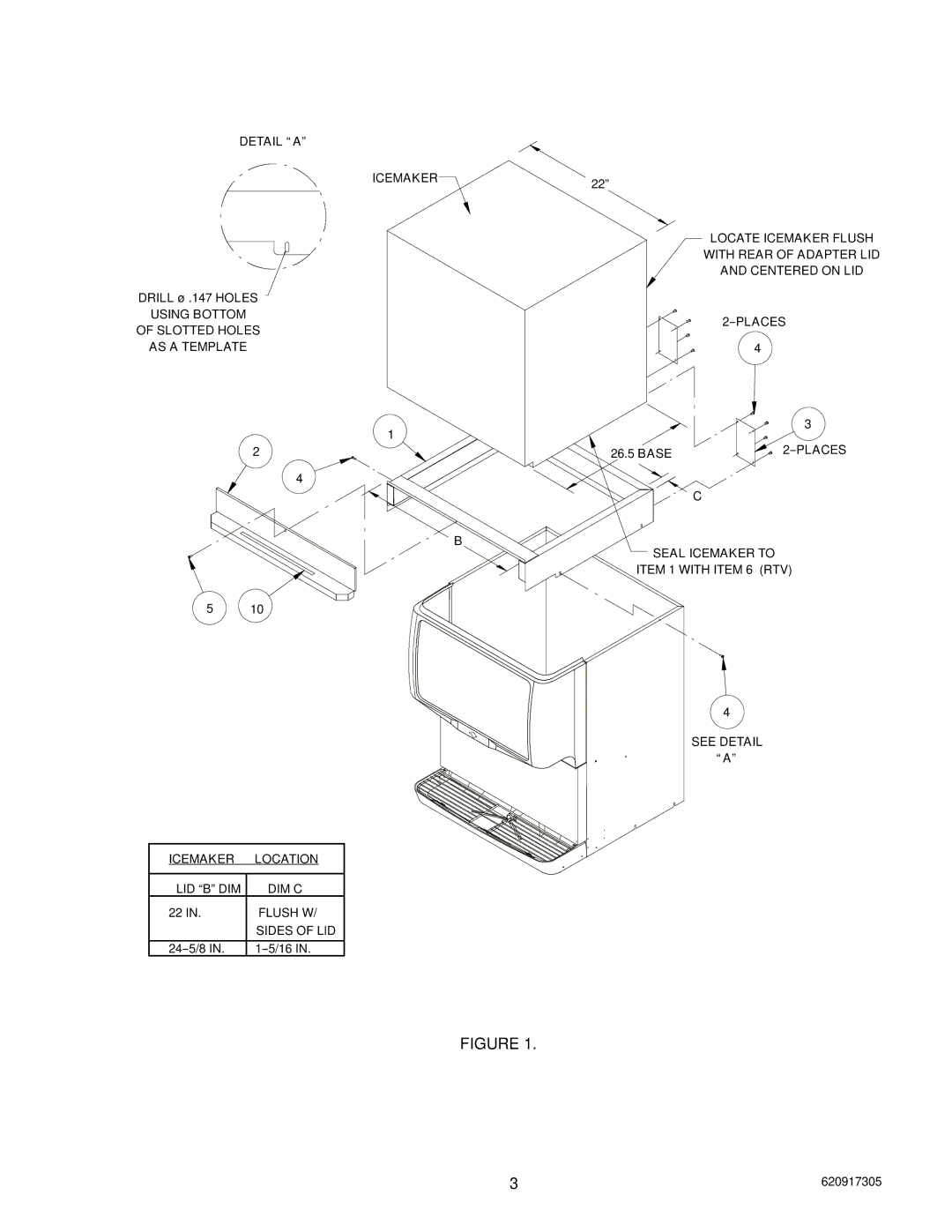 Cornelius P/N 629087002, P/N 629087003 installation instructions Detail a Icemaker 