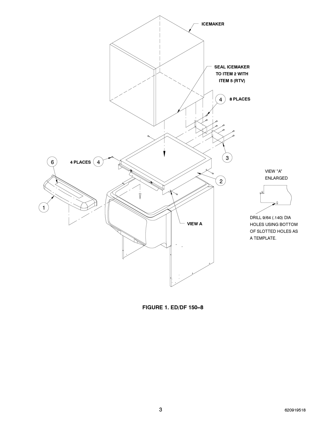 Cornelius P/N 620043511, P/N 629087911, P/N 629087910, P/N 620043512, P/N 620046012 installation instructions Ed/Df 