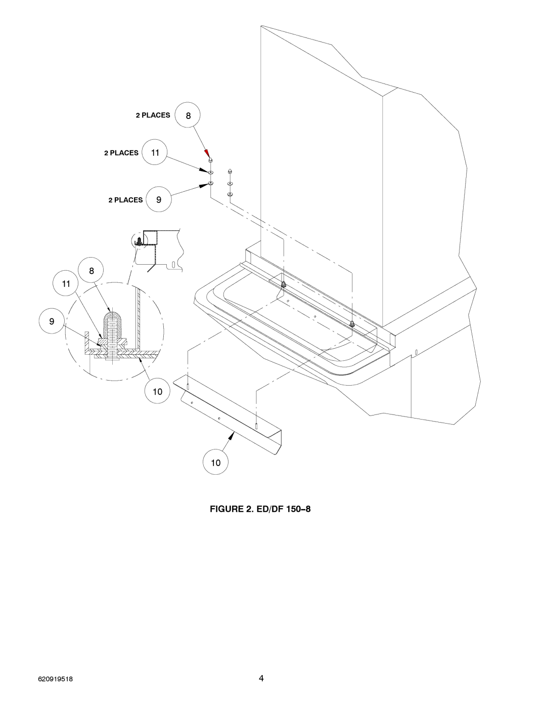 Cornelius P/N 620046012, P/N 629087911, P/N 629087910, P/N 620043512, P/N 620043511 installation instructions Ed/Df 