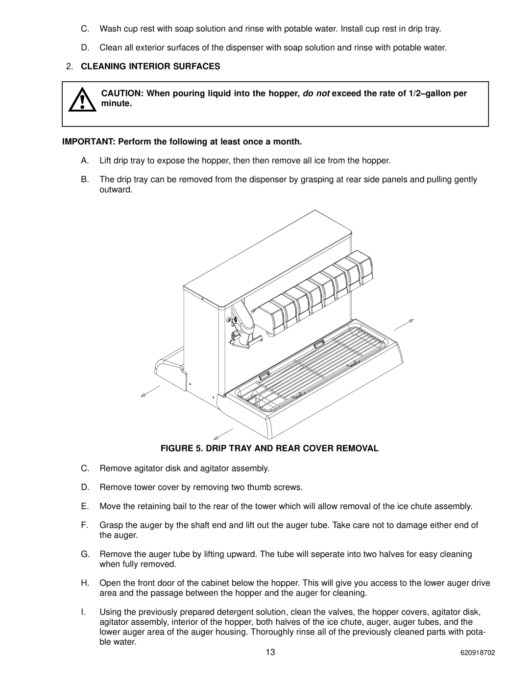 Cornelius PR150 BC manual Drip Tray and Rear Cover Removal 