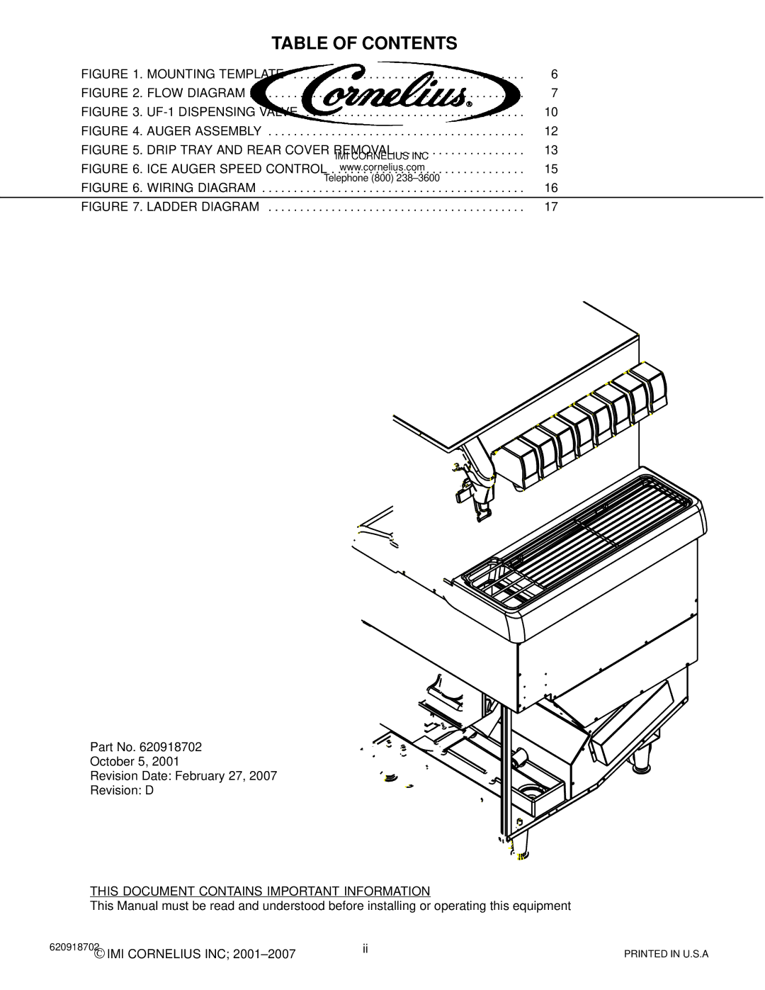 Cornelius PR150 BC manual Drip Tray and Rear Cover Removal 