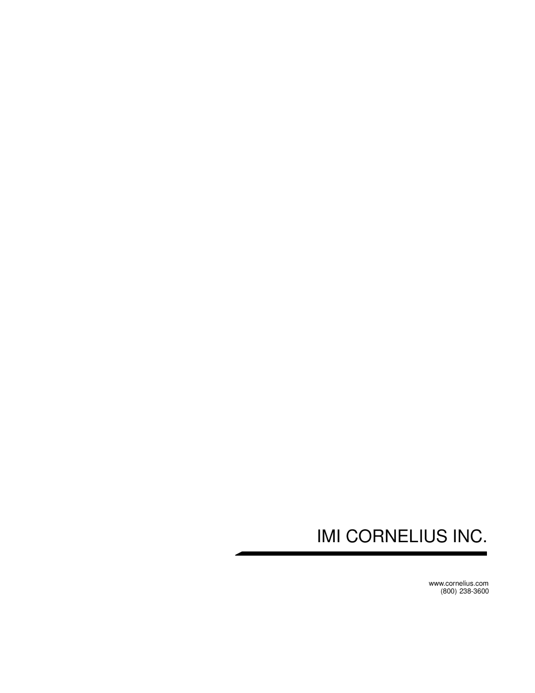 Cornelius PR150 BC manual IMI Cornelius INC 