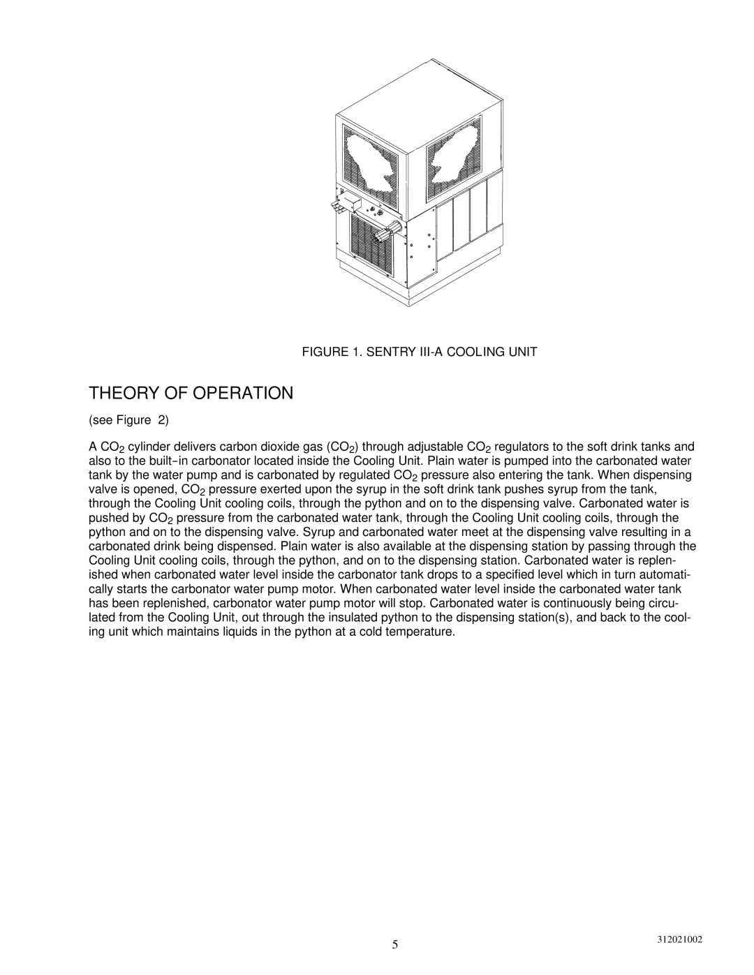 Cornelius R-134A manual Theory of Operation, Sentry III-A Cooling Unit 