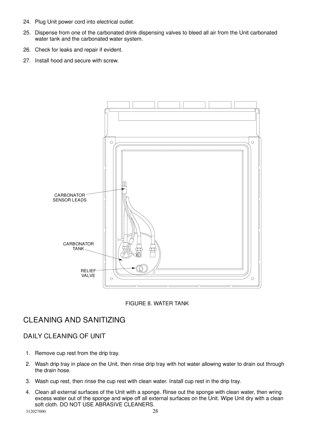 Cornelius R-134A service manual Water Tank 