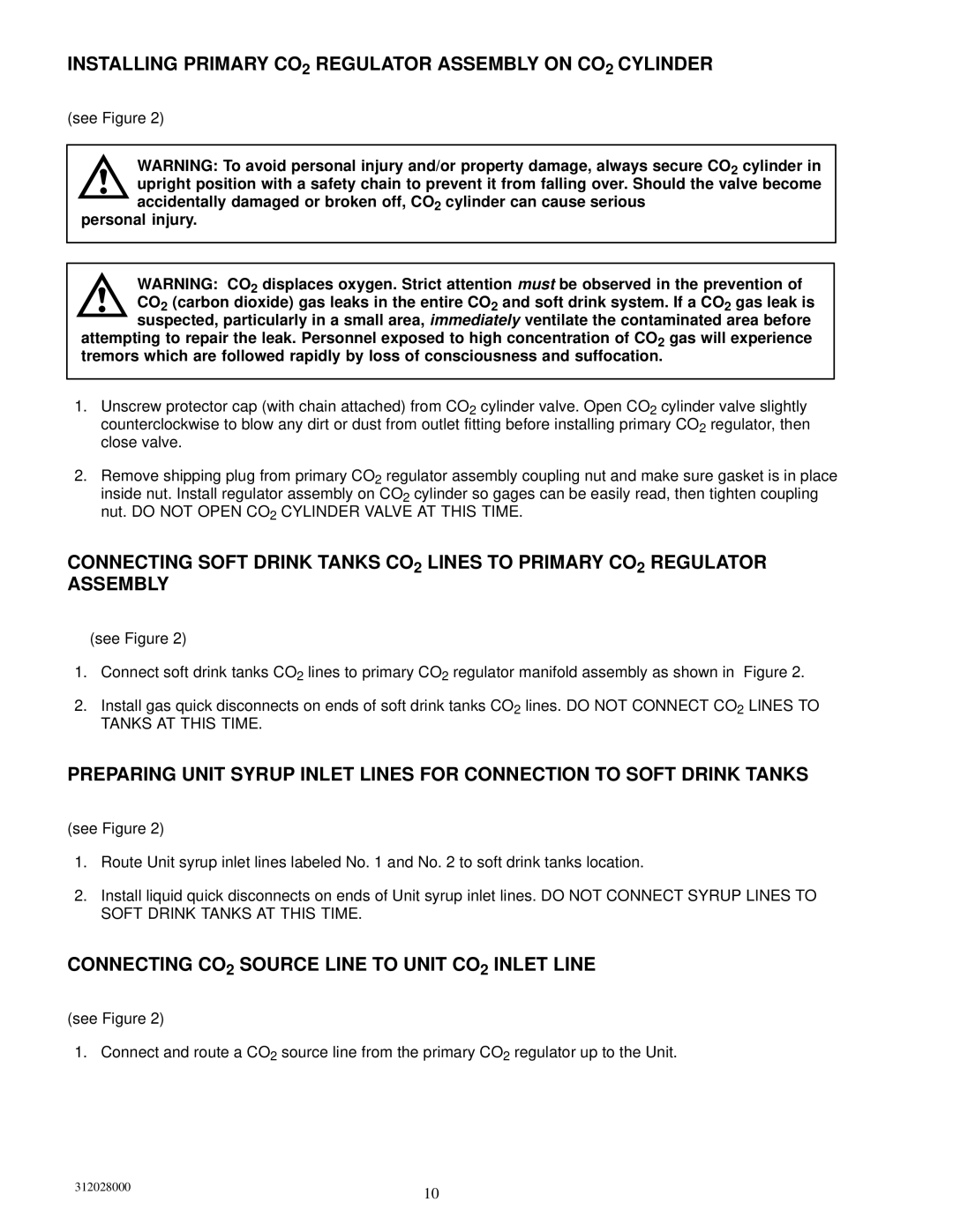 Cornelius R-404A REFRIGERANT service manual Installing Primary CO2 Regulator Assembly on CO2 Cylinder 