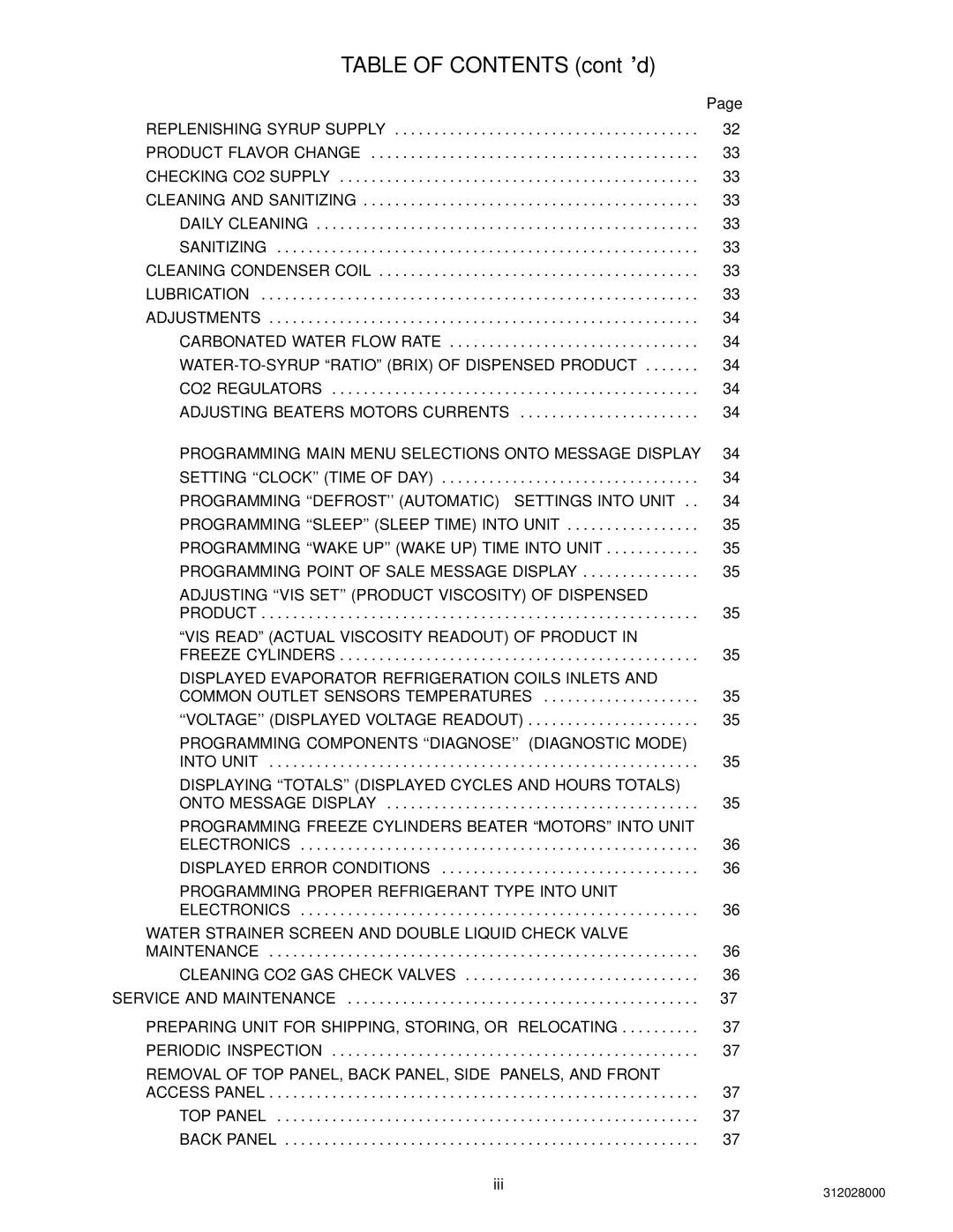 Cornelius R-404A REFRIGERANT service manual Programming Main Menu Selections Onto Message Display 