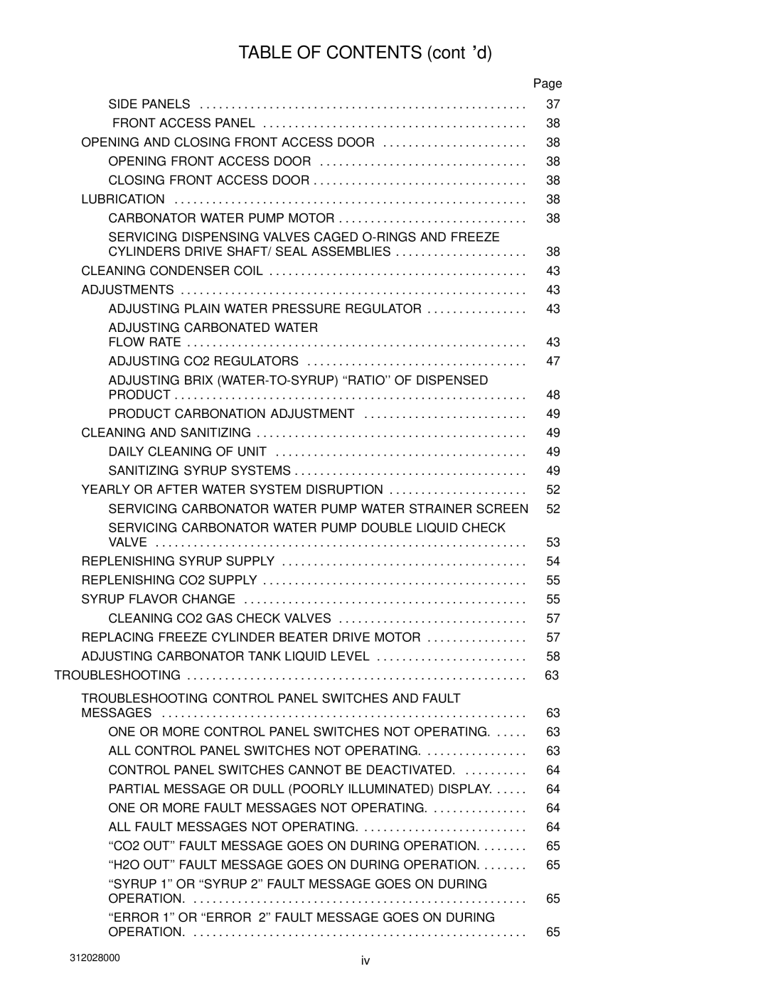 Cornelius R-404A REFRIGERANT service manual Product Carbonation Adjustment, Daily Cleaning of Unit Sanitizing Syrup Systems 