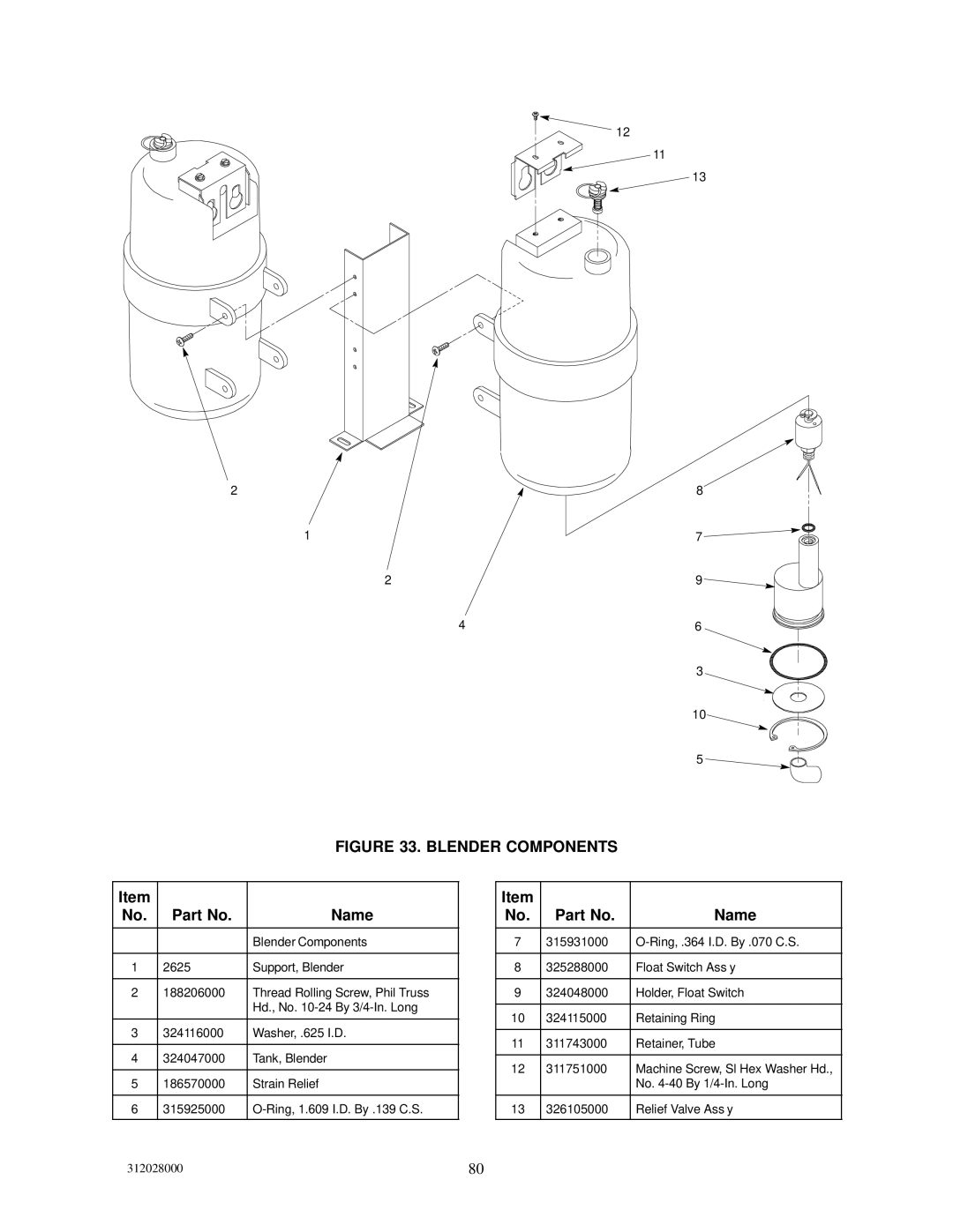 Cornelius R-404A REFRIGERANT service manual Blender Components 