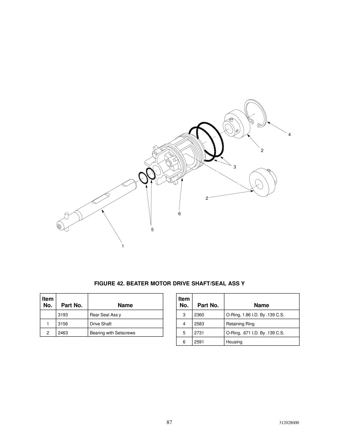 Cornelius R-404A REFRIGERANT service manual Beater Motor Drive SHAFT/SEAL ASS’Y 