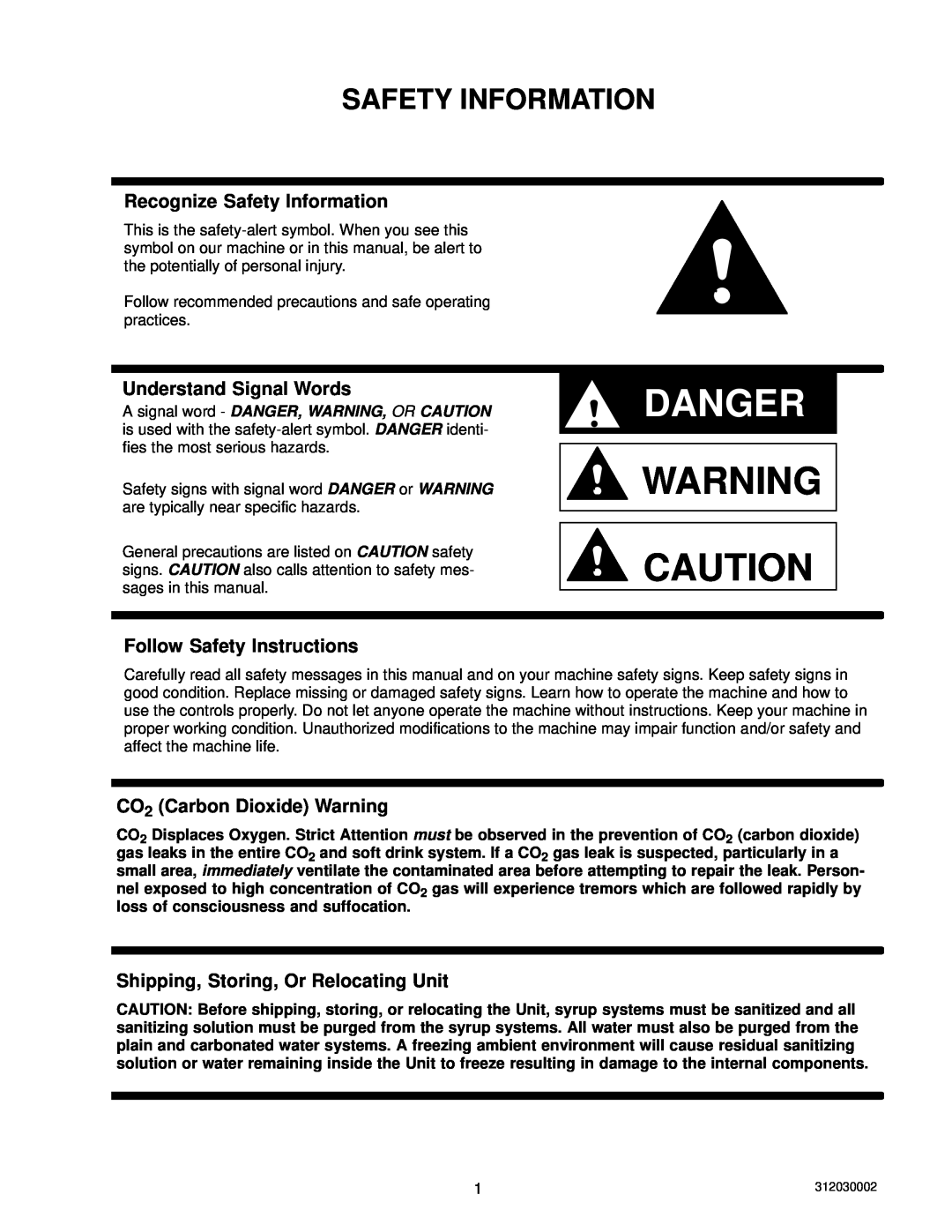Cornelius R-404A manual Recognize Safety Information, Understand Signal Words, Follow Safety Instructions, Danger 