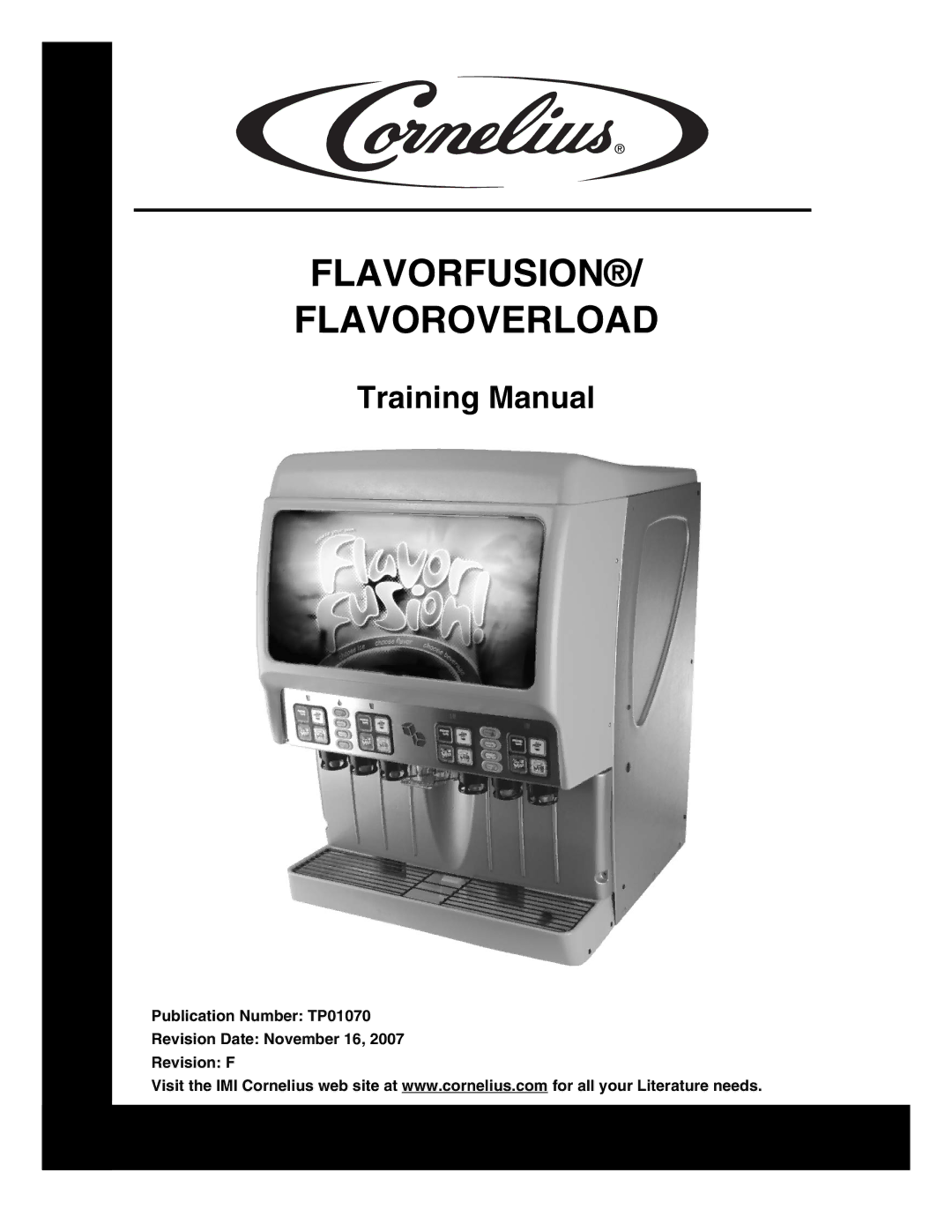 Cornelius TP01070 manual Flavorfusion Flavoroverload 