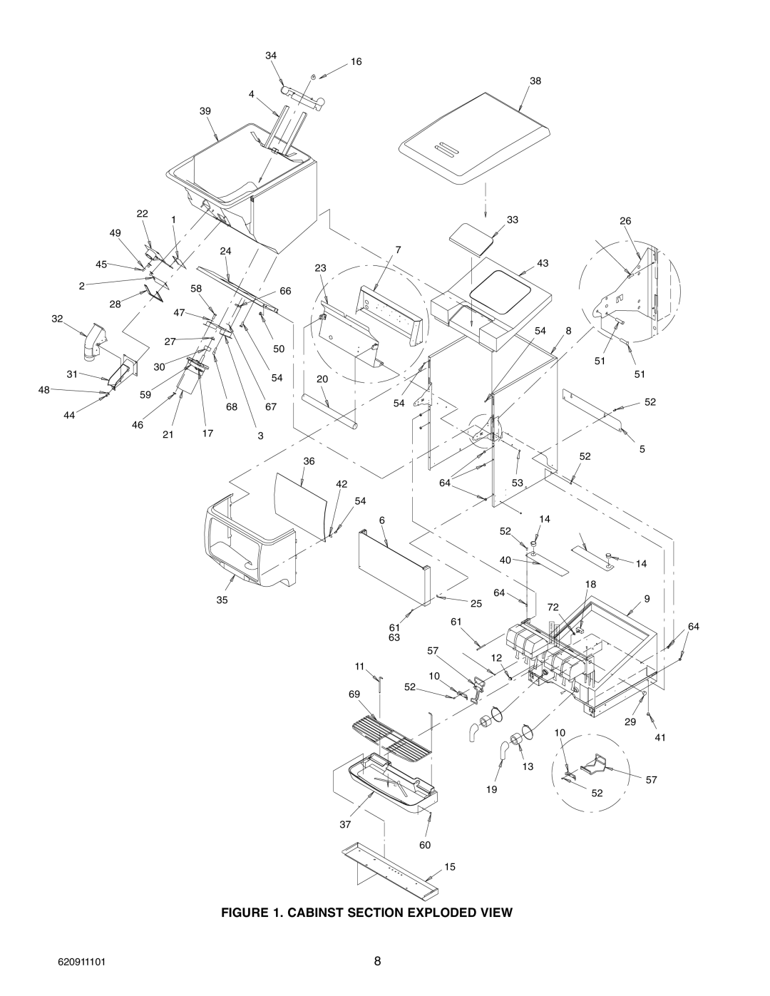 Cornelius TRIAD-150 manual Cabinst Section Exploded View 