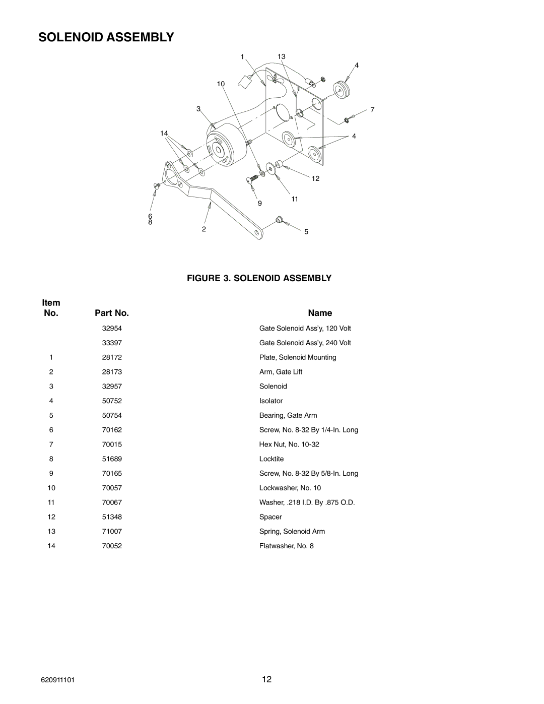 Cornelius TRIAD-150 manual Solenoid Assembly 