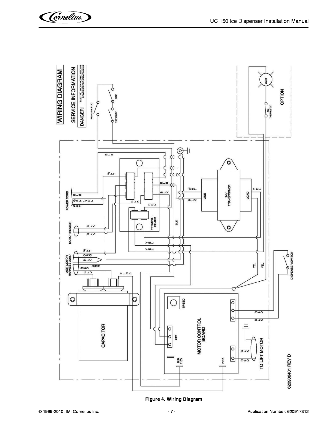 Cornelius UC 150 installation manual Wiring Diagram, 1999-2010,IMI Cornelius Inc, Publication Number 