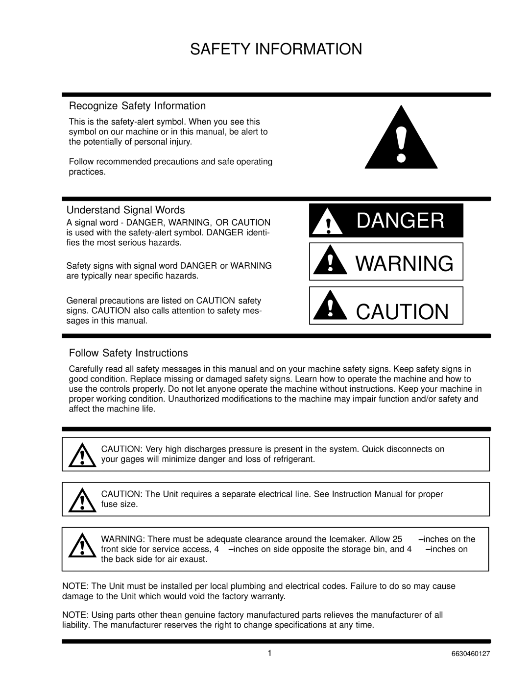 Cornelius UC 700 Series manual Recognize Safety Information, Understand Signal Words, Follow Safety Instructions 